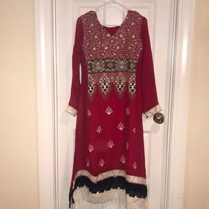 2 pc pure chiffon Thread & Motifs suit